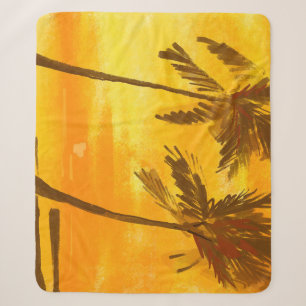 Tropical Palm Trees Summer Background Sherpa Blanket