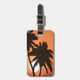 Tropical Palm Trees Sunset Luggage Tag