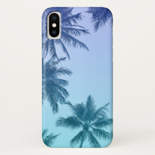Tropical Palm Trees Teal Gradient Trendy Case-Mate iPhone Case