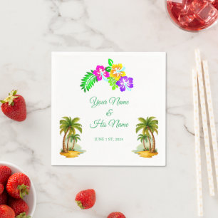 Tropical Palm Trees Thunder_Cove  Napkin
