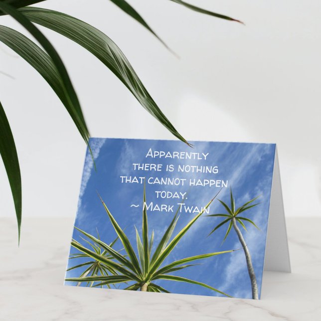 Tropical Palm Trees Twain Quote Note Card (Creator Uploaded)