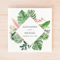 Tropical Palm Watercolor Geometric Wedding