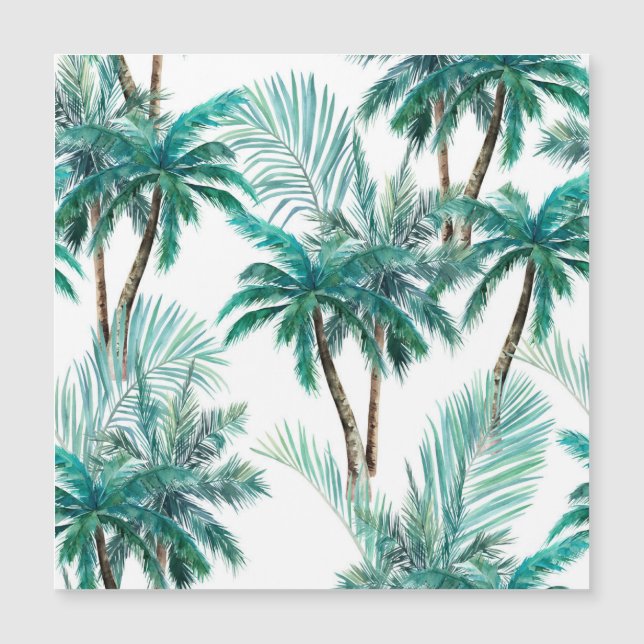 Tropical Palm: Watercolor Jungle Pattern. (Front)