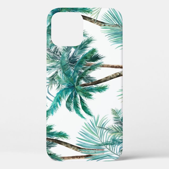 Tropical Palm: Watercolor Jungle Pattern. Case-Mate iPhone Case (Back)