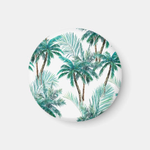 Tropical Palm: Watercolor Jungle Pattern. Magnet