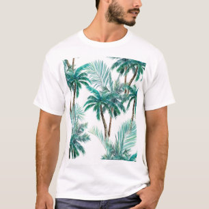 Tropical Palm: Watercolor Jungle Pattern. T-Shirt