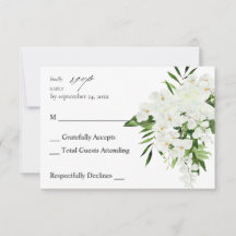 Tropical Palm & White Floral no Meal RSVP 2