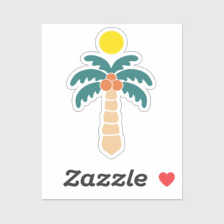 Tropical palmier sticker avec noix de coco