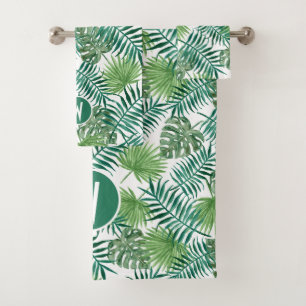 Tropical Palms Bath Towels Personalize