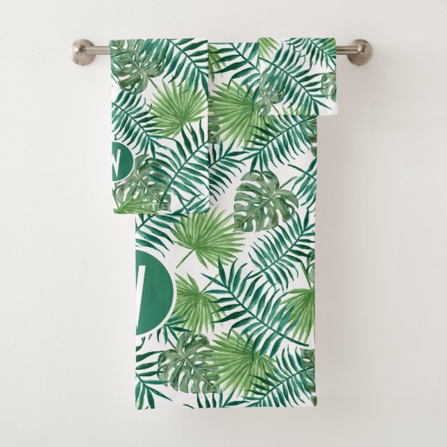 Tropical Palms Bath Towels Personalize (Insitu)