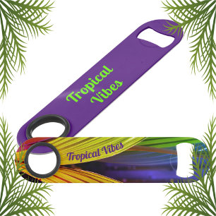 Tropical Palms Bright Colourful Purple Customizabl Bar Key