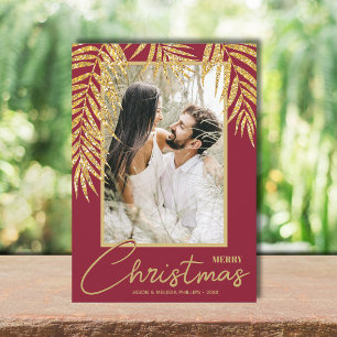 Tropical Palms Christmas Photo Holiday Card