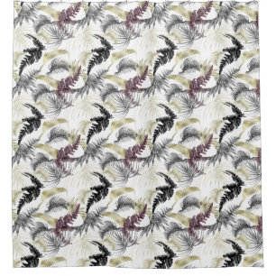 Tropical Palms, Fern in Wine And Black