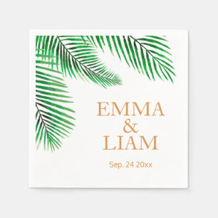 Tropical Palms Leaves Napkin