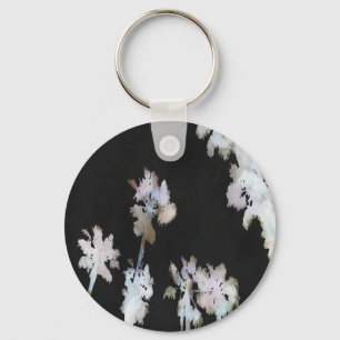 Tropical Palms On Black Background Keychain
