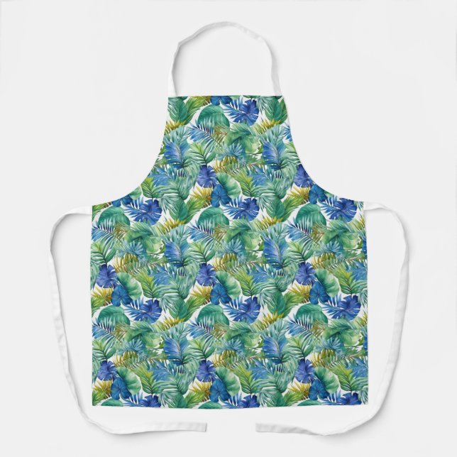 Tropical Palms Print Apron (Front)