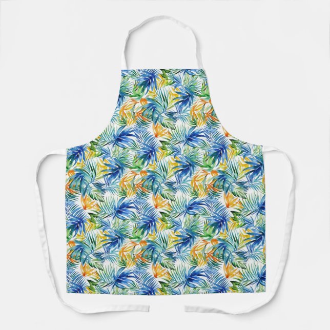 Tropical Palms Print Apron (Front)