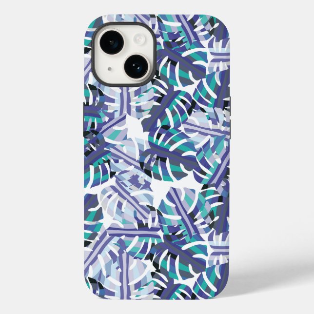 Tropical Palms Print iPhone 14 Case (Back)