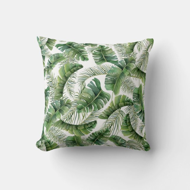 Tropical Palms Throw Pillow (Front)