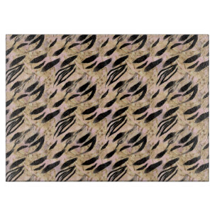 Tropical Palms Tiger Animal Print  Cutting Board