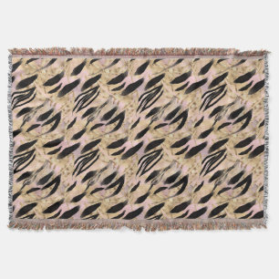 Tropical Palms Tiger Animal Print Throw Blanket