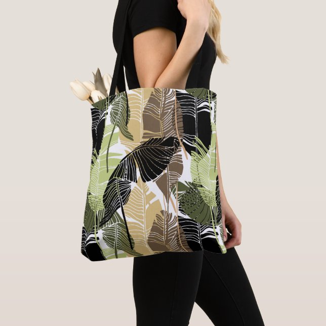 Tropical Palms Tote Bag (Close Up)
