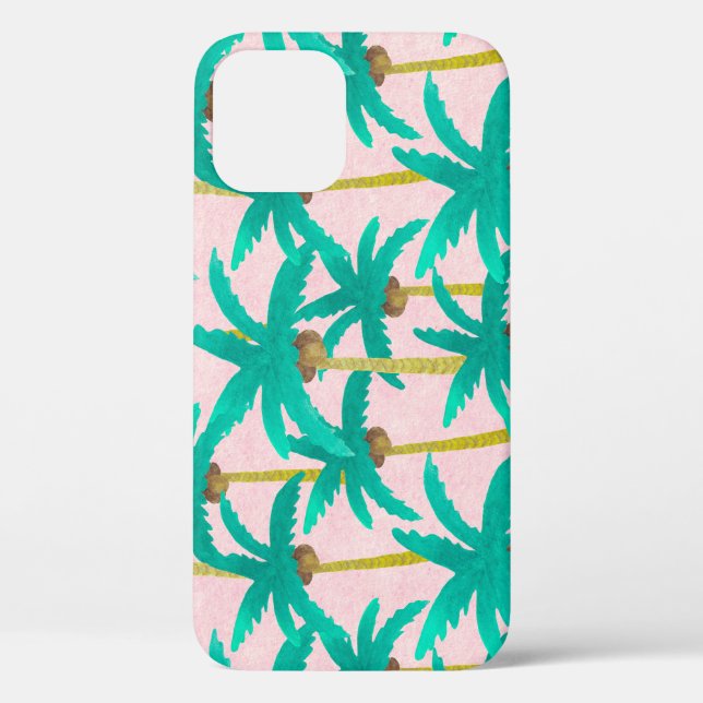 Tropical Palms: Watercolor Summer Pattern Case-Mate iPhone Case (Back)