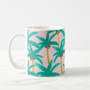 Tropical Palms: Watercolor Summer Pattern Coffee Mug