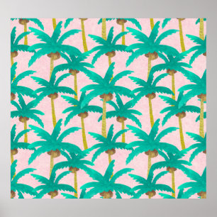 Tropical Palms: Watercolor Summer Pattern Poster