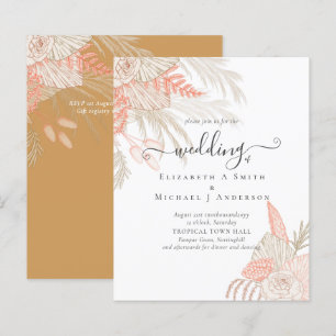 Tropical Pampas Grass Terracotta Wedding