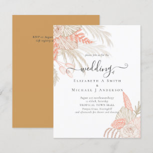 Tropical Pampas Grass Terracotta Wedding