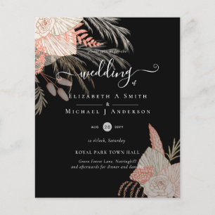 Tropical Pampas Grass Terracotta Wedding Flyer