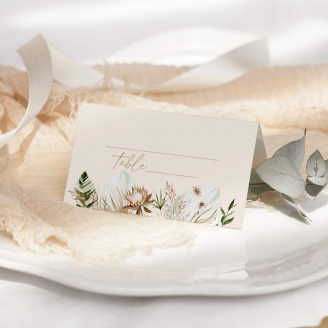 Tropical pampas grass wedding place card (Creator Uploaded)
