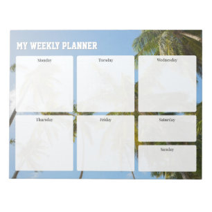Tropical Pams - Weekly Planner for active people,  Notepad