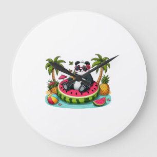 Tropical Panda Wall Clock – Summer Fun Vibes