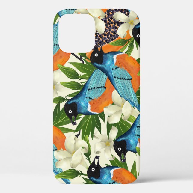 Tropical papaya and bird pattern. Case-Mate iPhone case (Back)