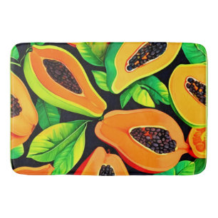 Tropical Papaya Paradise Bath Mat