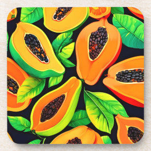 Tropical Papaya Paradise Coaster
