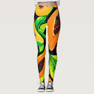 Tropical Papaya Paradise Leggings