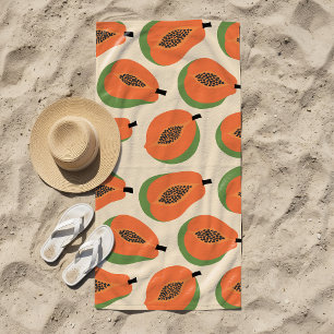 Tropical Papaya Warm Orange Beach Towel