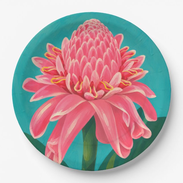 Tropical paper party plates (Front)
