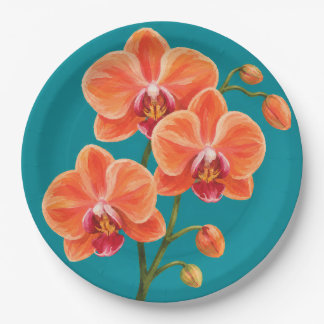 Tropical paper party plates