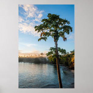 Tropical Paradise At Sunset, Fiji Poster