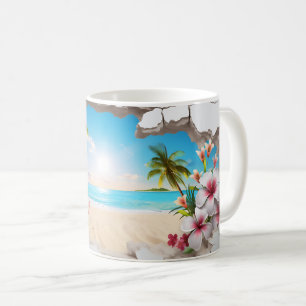 Tropical Paradise Beach 3D Mug
