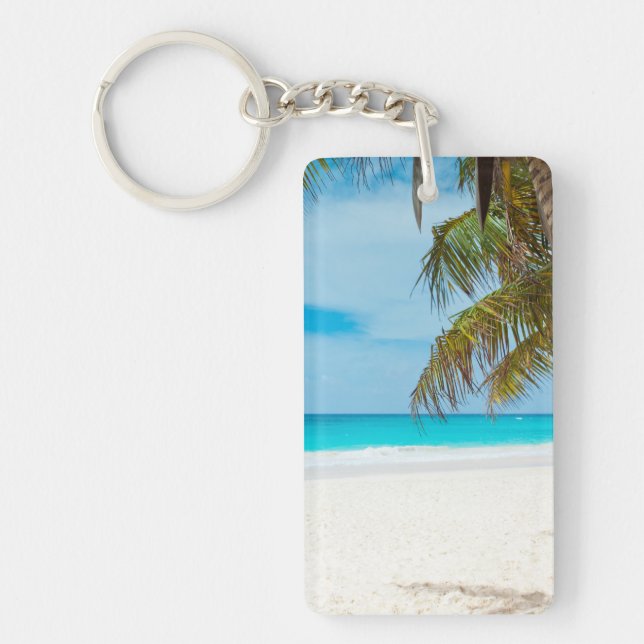 Tropical Paradise Beach Keychain (Front)