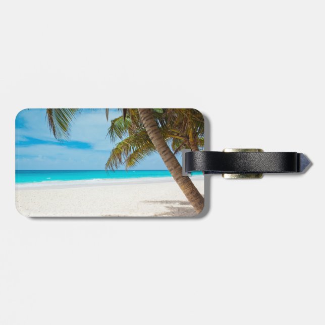 Tropical Paradise Beach Luggage Tag (Back Horizontal)