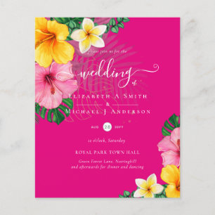 Tropical Paradise Beach Wedding Vibrant Florals Flyer