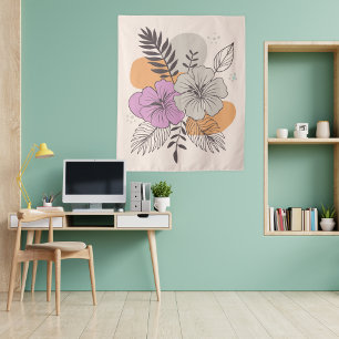 Tropical Paradise Botanical Art, Boho Tapestry