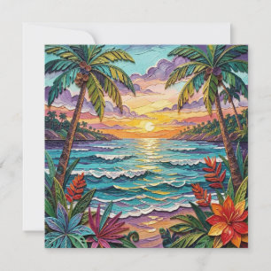 Tropical Paradise   Coastal Blank Card