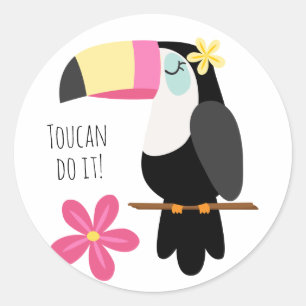Tropical Paradise Colourful Toucan Classic Round Sticker